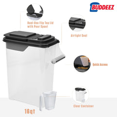 Buddeez ez-grip-handle provides controlled lifting when full.