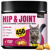 BuddyCheer glucosamine for cats bottle showing joint care and mobility support for aging felines