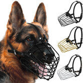 BUDKAS German Shepherd Muzzle Black: breathable basket for controlled training sessions.