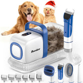 Buenkee dog grooming kit vacuum-action captures fur during grooming for a cleaner session