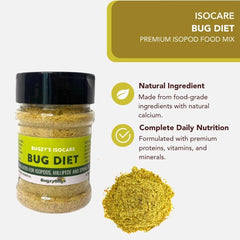 Bugzy Bugs IsoCare powder blend closeup highlights natural ingredients powering tiny arthropods.