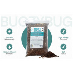 Bugzy Bugs substrate close-up highlights moisture-balanced texture ideal for burrowing.