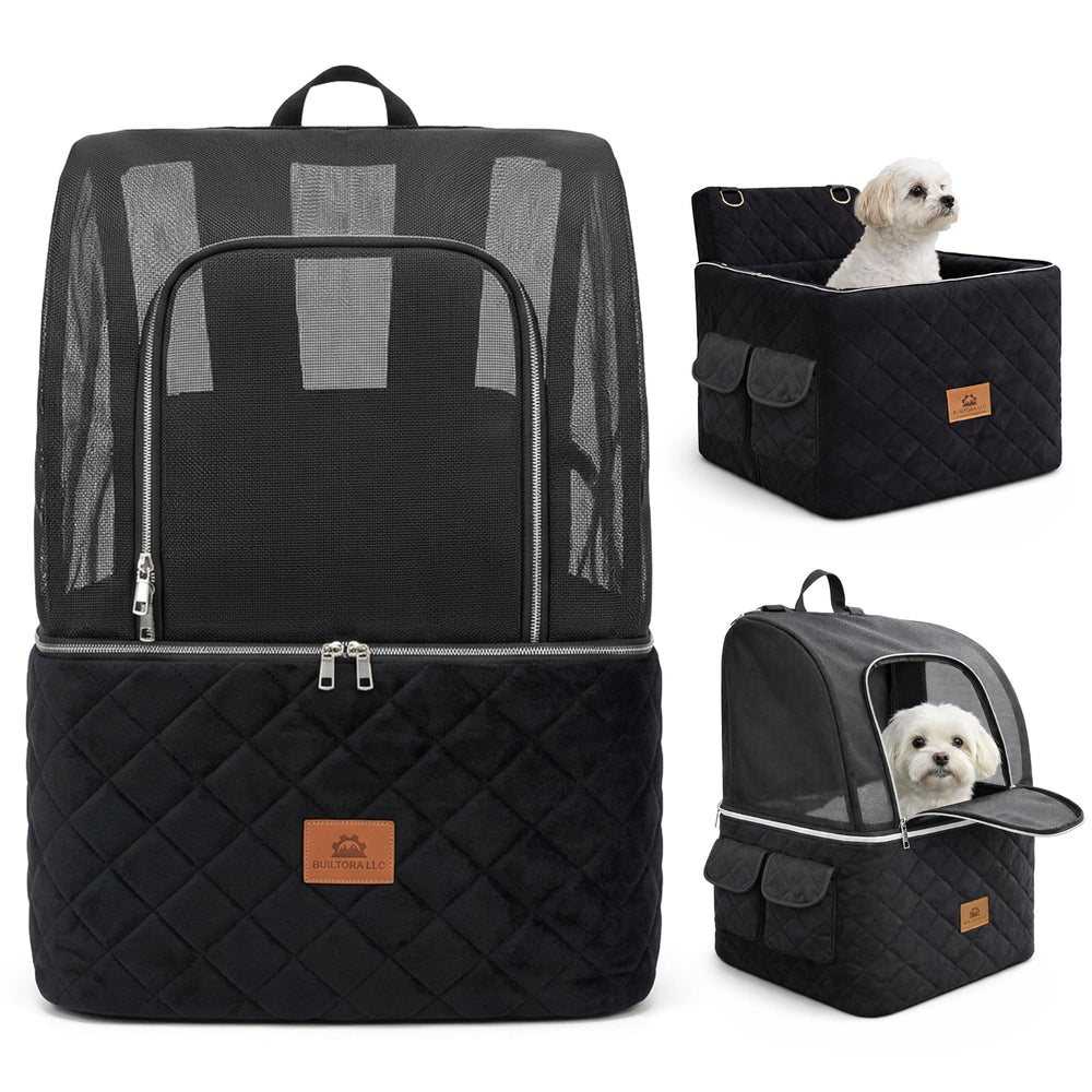 Builtora Dog Booster Seat elevates your dog's view during car rides.