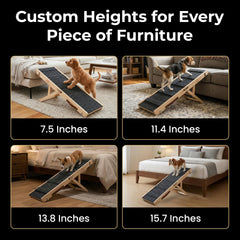 Builtora couch ramp with non-slip carpet for confident climbs.