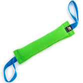 Bull Fit K9 Tug Toy in green with two handles for interactive tug games.