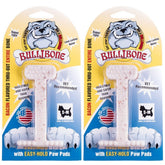Bullibone nylon dog chew bone with bacon flavor supports small dogs' dental hygiene.