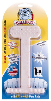 Bullibone nylon dog chew bone with rugged texture for aggressive chewers and dental cleaning.