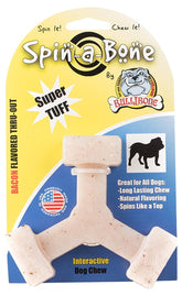 Bullibone Spin-a-Bone rotating design keeps small dogs engaged during chewing.