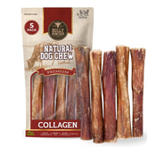 Bully Bunches 6inch collagen-wrapped bully stick pack for long-lasting chewing.