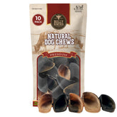 Bully Bunches 10-pack packaging highlights durable cow hooves for long-lasting chews.