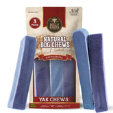 Bully Bunches fruit-flavored yak chew pack for dogs, flavorful enrichment during playtime.