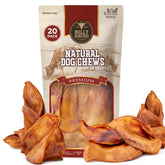 Bully Bunches pig ears oven baked for durable chews across all dog breeds.