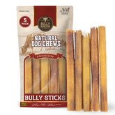 Bully Bunches Premium 6-inch sticks pack front; uniform chews ideal for small dogs.