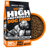 Bully Max Dry Dog Food 5lb bag – chicken flavor for active dogs.