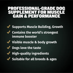 Serving of Bully Max Muscle Gain chews shown during training for motivation.