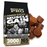 Bully Max Muscle Gain soft chews bag front for convenient muscle support.