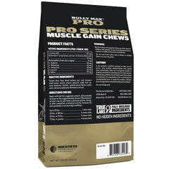 Closeup of Bully Max Muscle Gain soft chews shows chewy texture for easy feeding.
