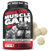 Bully Max Power Tabs bottle front promotes canine muscle support and vitality.