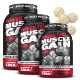 Bully Max Power Tabs puppy chew close-up highlighting tasty flavor and growth support.