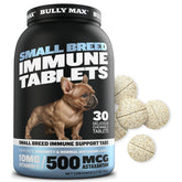 Bully Max small-breed immune tablets bottle for easy daily supplementation.