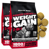 Bully Max Weight Gainer packaging highlights two-pack value for growing dogs.