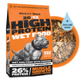 Bully Max Wet Dog Food chicken chunks ready to rehydrate for a protein-rich meal
