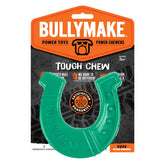 BULLYMAKE Green Tough Chew Horseshoe close-up shows durability for aggressive chewers