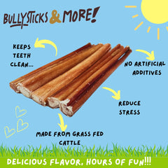BULLYSTICKS & MORE grass-fed beef origin visual emphasizing natural ingredients.