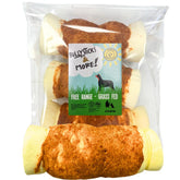 Bullysticks & More beef cheek rolls chicken wrapped 3 count highlighting a protein rich dog chew