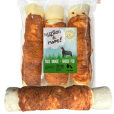 BULLYSTICKS & MORE beef cheek rolls, chicken wrapped, high-protein chew for dogs
