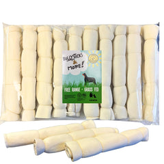 BULLYSTICKS AND MORE Beef Cheek Rolls long dog chew with beef flavor for dogs.