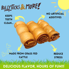 Bullysticks & More Beef Cheek Rolls natural ingredients highlight simple chew