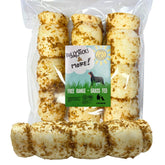 Bullysticks & More beef cheek rolls packaging highlights premium no-hide chew option