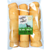 Bullysticks & More beef cheek rolls peanut butter 3-pack, protein-rich dog chew