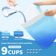 Bulubaky polymer core gels urine quickly to keep floors dry.