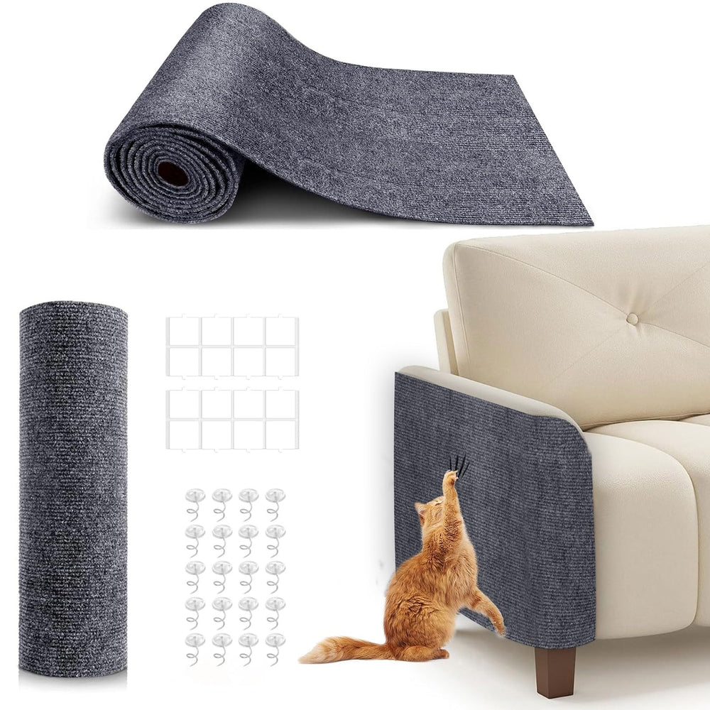 BumaiGo 78.7 x 15.8 inch cat scratching mat protects sofas and walls from claws.
