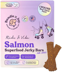 Bundle x Joy Ride & Vibe salmon jerky bag ready for dog rewards