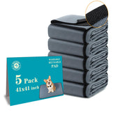 Bunlitent washable dog pee pad 41x41, top view with large absorbent surface.