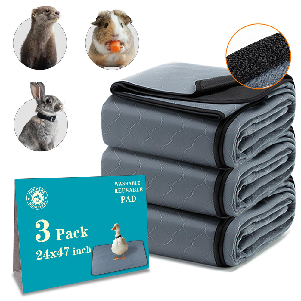Bunlitent Washable Guinea Pig Cage Liner in Midwest cage, three-pack for easy rotation