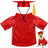 Bunnycool graduation cap in red, great for stylish pet ceremony photos.
