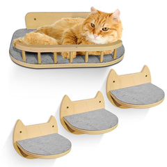 BUOGA cat wall shelves with plush bed for cozy vertical lounging