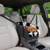BurgeonNest center console car seat keeps small dogs secure during drives