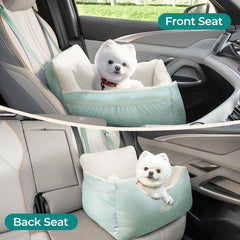 BurgeonNest adjustable belts help keep puppies in place during rides.