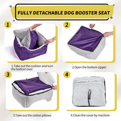 BurgeonNest dog car seat anti-slip bottom keeps the booster stable during drive