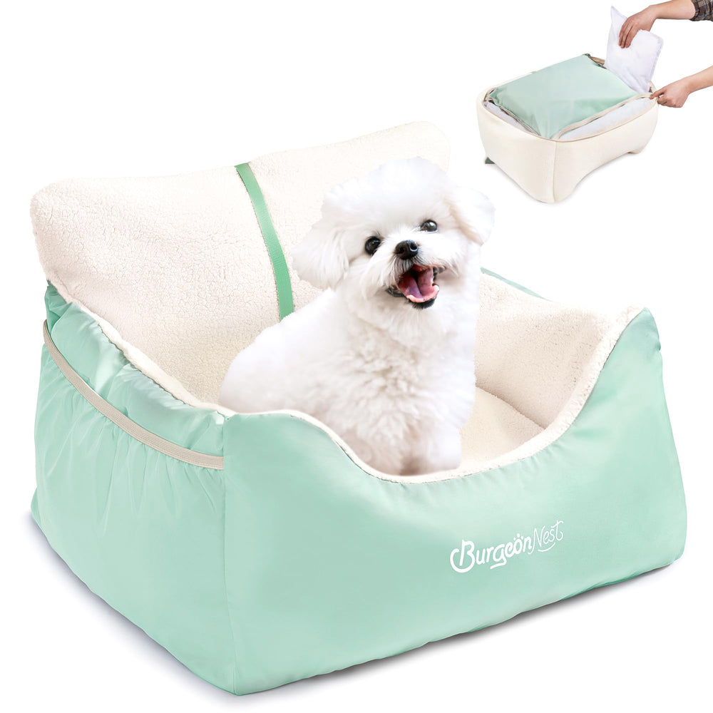 BurgeonNest dog car seat side view for secure, comfy travel with small dogs.