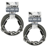BV Dog Tie Out Cable 25ft grey showing full length for flexible yard roaming
