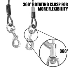 Close-up of BV Dog Tie Out Cable 360Β° rotating clasp