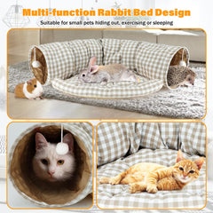 BWOGUE Bunny Tunnel Bed suede fabric offers scratch-resistant comfort