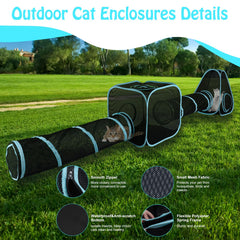 BWOGUE 4-in-1 cat tunnel connected to tents expands play area