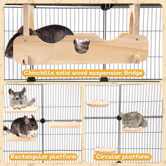 BWOGUE natural pine wooden ledges with burr-free surface for paw protection.
